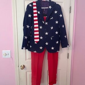 Men’s OppoSuits Patriotic Star Suit - Red, White, and Blue Size 40R